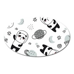 Panda Floating In Space And Star Oval Magnet