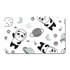 Panda Floating In Space And Star Magnet (rectangular)