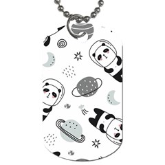 Panda Floating In Space And Star Dog Tag (one Side)