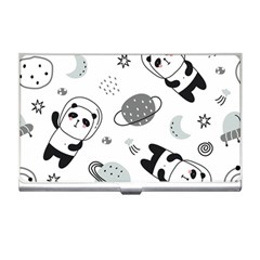 Panda Floating In Space And Star Business Card Holder