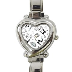 Panda Floating In Space And Star Heart Italian Charm Watch