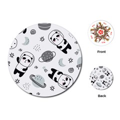 Panda Floating In Space And Star Playing Cards Single Design (round)