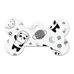 Panda Floating In Space And Star Dog Tag Bone (two Sides) by Wav3s