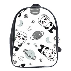 Panda Floating In Space And Star School Bag (large) by Wav3s