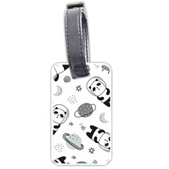 Panda Floating In Space And Star Luggage Tag (one Side) by Wav3s
