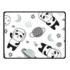 Panda Floating In Space And Star Fleece Blanket (small) by Wav3s