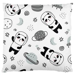 Panda Floating In Space And Star Standard Premium Plush Fleece Cushion Case (one Side)