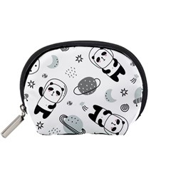 Panda Floating In Space And Star Accessory Pouch (small) by Wav3s