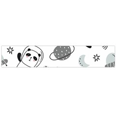 Panda Floating In Space And Star Large Premium Plush Fleece Scarf  by Wav3s