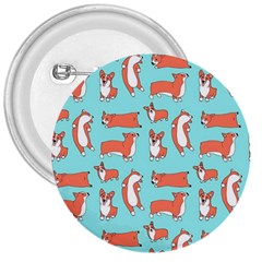 Corgis On Teal 3  Buttons