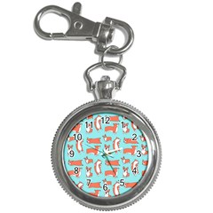 Corgis On Teal Key Chain Watches