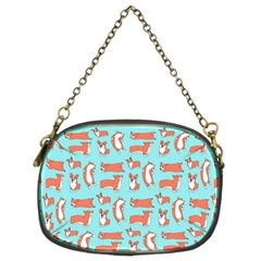 Corgis On Teal Chain Purse (two Sides) by Wav3s