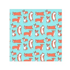 Corgis On Teal Square Satin Scarf (30  X 30 ) by Wav3s