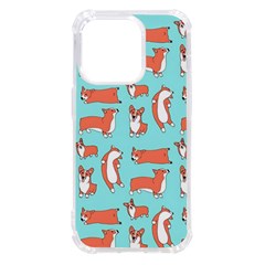 Corgis On Teal Iphone 14 Pro Tpu Uv Print Case by Wav3s