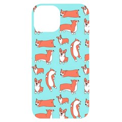 Corgis On Teal Iphone 14 Black Uv Print Case by Wav3s