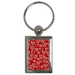 Vector Seamless Pattern Of Hearts With Valentine s Day Key Chain (rectangle)