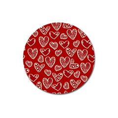 Vector Seamless Pattern Of Hearts With Valentine s Day Magnet 3  (round)