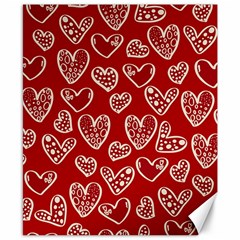 Vector Seamless Pattern Of Hearts With Valentine s Day Canvas 8  X 10 