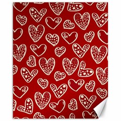 Vector Seamless Pattern Of Hearts With Valentine s Day Canvas 16  X 20 