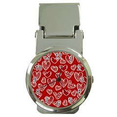 Vector Seamless Pattern Of Hearts With Valentine s Day Money Clip Watches