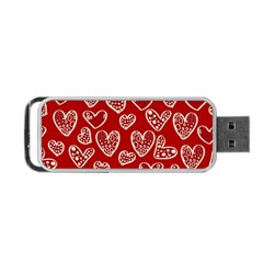 Vector Seamless Pattern Of Hearts With Valentine s Day Portable Usb Flash (two Sides) by Wav3s