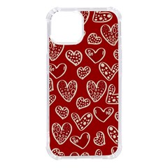 Vector Seamless Pattern Of Hearts With Valentine s Day Iphone 14 Tpu Uv Print Case by Wav3s