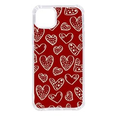 Vector Seamless Pattern Of Hearts With Valentine s Day Iphone 14 Plus Tpu Uv Print Case