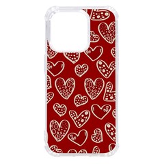 Vector Seamless Pattern Of Hearts With Valentine s Day Iphone 14 Pro Tpu Uv Print Case by Wav3s