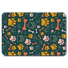 Dog Paw Colorful Fabrics Digitally Large Doormat