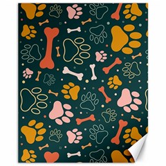 Dog Paw Colorful Fabrics Digitally Canvas 11  X 14 