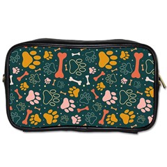 Dog Paw Colorful Fabrics Digitally Toiletries Bag (two Sides) by Wav3s