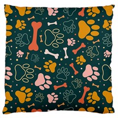 Dog Paw Colorful Fabrics Digitally Standard Premium Plush Fleece Cushion Case (two Sides)