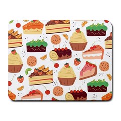 Seamless Pattern Hand Drawing Cartoon Dessert And Cake Small Mousepad by Wav3s