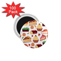 Seamless Pattern Hand Drawing Cartoon Dessert And Cake 1 75  Magnets (100 Pack) 
