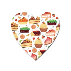 Seamless Pattern Hand Drawing Cartoon Dessert And Cake Heart Magnet by Wav3s