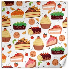 Seamless Pattern Hand Drawing Cartoon Dessert And Cake Canvas 20  X 20  by Wav3s