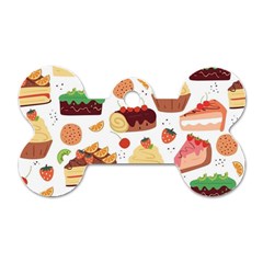 Seamless Pattern Hand Drawing Cartoon Dessert And Cake Dog Tag Bone (two Sides)