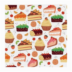 Seamless Pattern Hand Drawing Cartoon Dessert And Cake Medium Glasses Cloth (2 Sides)