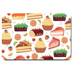 Seamless Pattern Hand Drawing Cartoon Dessert And Cake Large Doormat