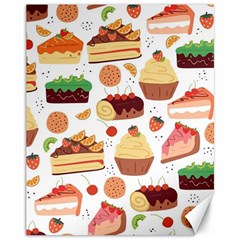 Seamless Pattern Hand Drawing Cartoon Dessert And Cake Canvas 11  X 14 