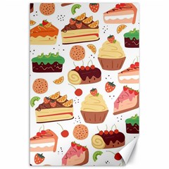 Seamless Pattern Hand Drawing Cartoon Dessert And Cake Canvas 24  X 36 