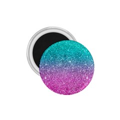 Pink And Turquoise Glitter 1 75  Magnets