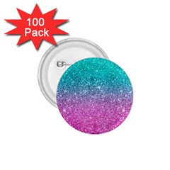 Pink And Turquoise Glitter 1 75  Buttons (100 Pack) 