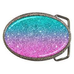 Pink And Turquoise Glitter Belt Buckles