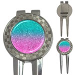 Pink And Turquoise Glitter 3-in-1 Golf Divots Front