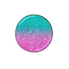 Pink And Turquoise Glitter Hat Clip Ball Marker