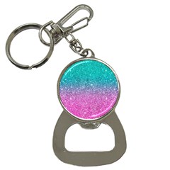 Pink And Turquoise Glitter Bottle Opener Key Chain