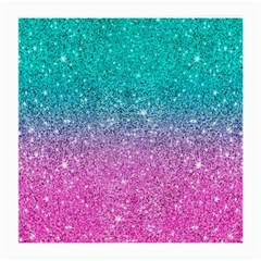 Pink And Turquoise Glitter Medium Glasses Cloth by Wav3s