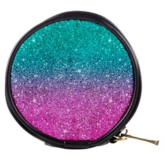 Pink And Turquoise Glitter Mini Makeup Bag by Wav3s