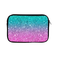 Pink And Turquoise Glitter Apple Ipad Mini Zipper Cases by Wav3s